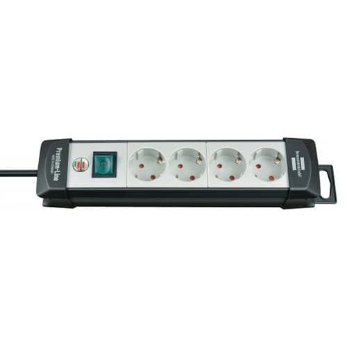Brennenstuhl بريميوم خط تمديد الرصاص 4 اتجاهات أسود / رمادي فاتح 1,8m H05VV-F 3G1,5 1951540100