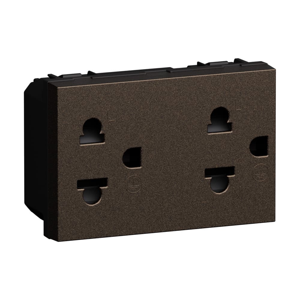 Euro american standard 2 P+E 16 A - 127/250 VA universal duplex socket