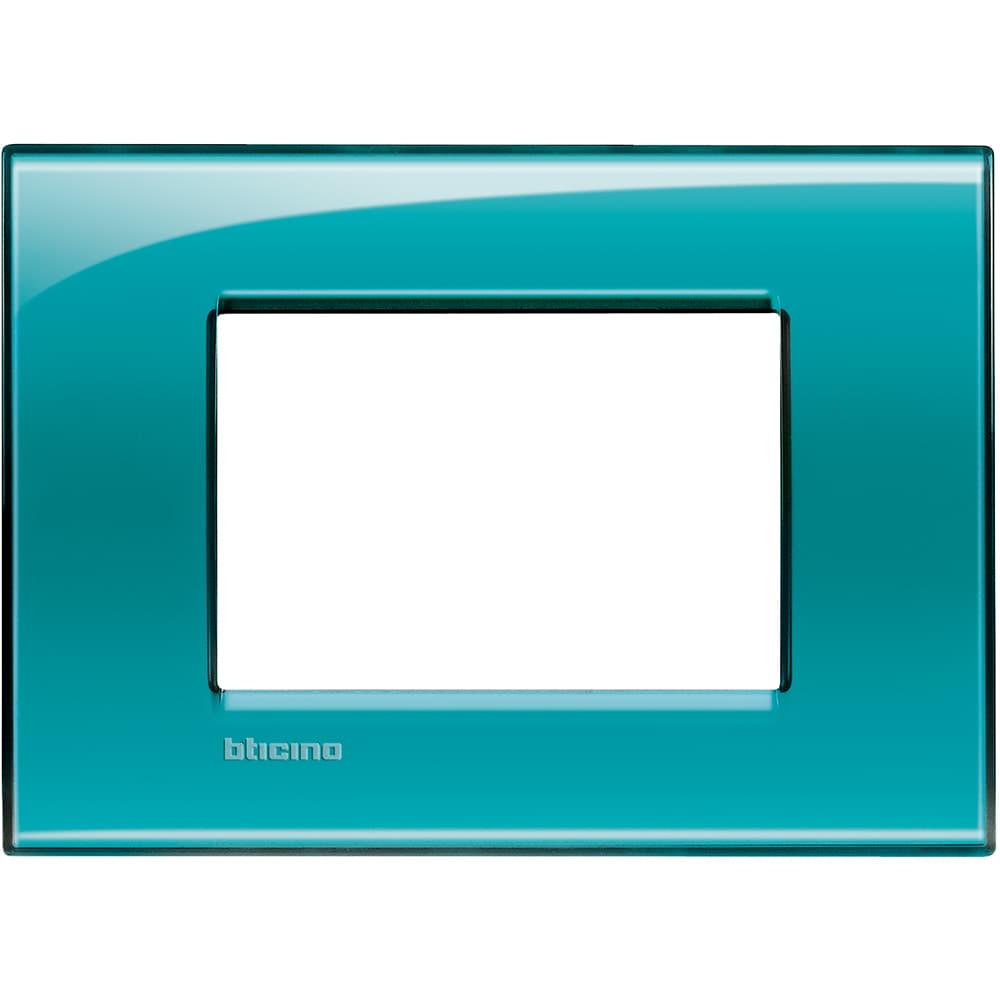 Square cover plate 3 modules - green deep