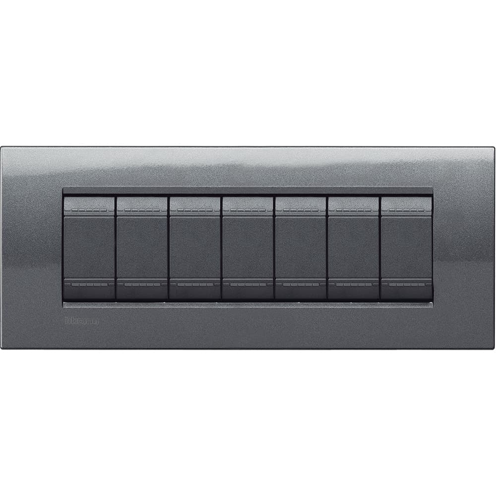 Square cover plate 7 modules - steel