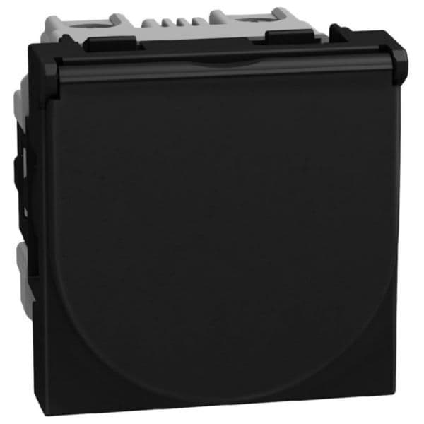 German standard socket 2P+E 16 A 250 V - with flap - 2 modules - for Greece - dark