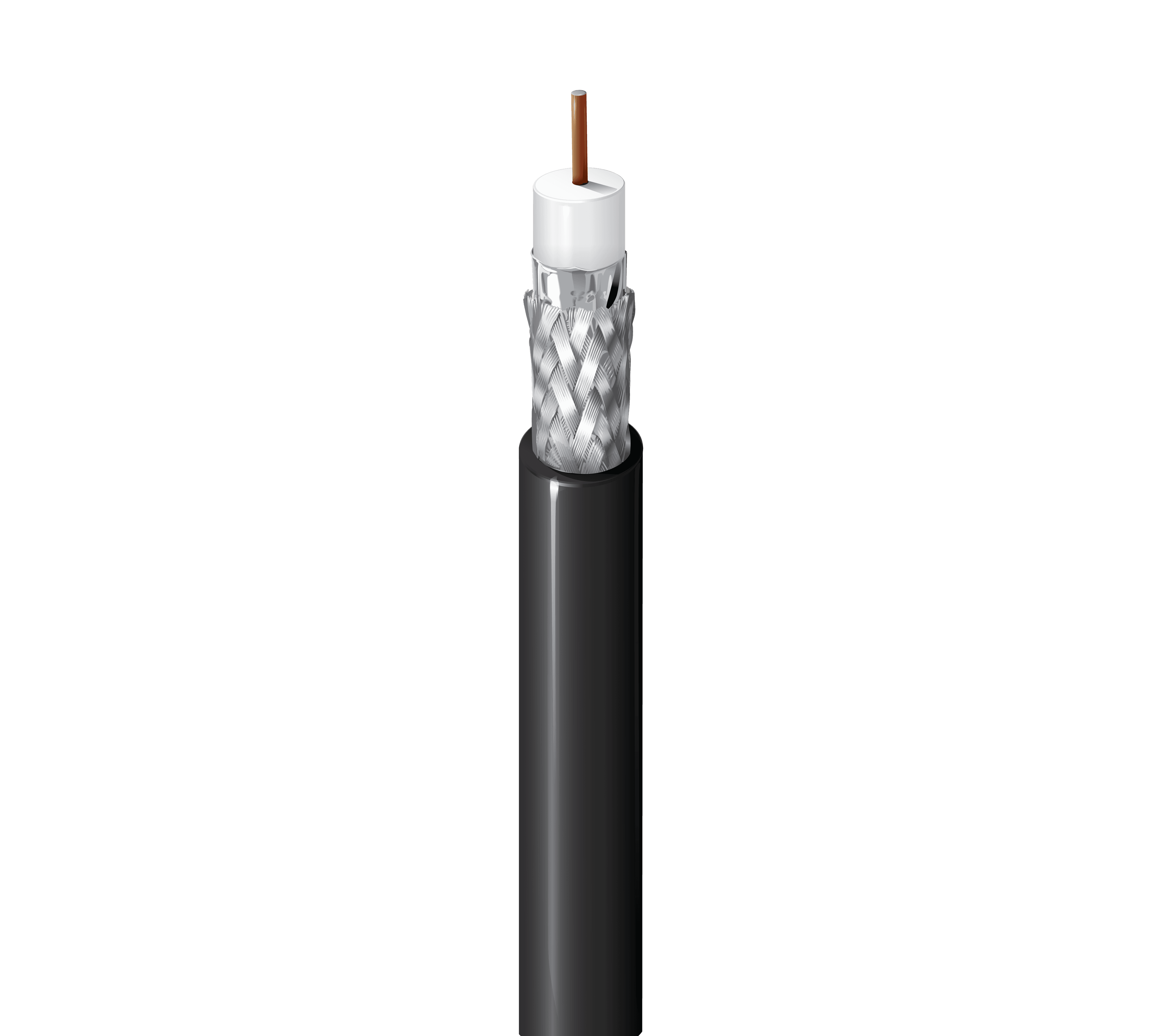 50 Ohm Wireless Transmission Coax, RF 400, RG-8, 10 AWG Solid BCCA, Foil + 95% TC Braid, PE Jkt