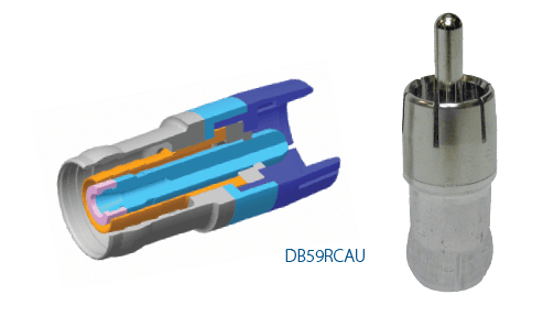 Double Bubble RG-59 RCA Coax Compression Connector