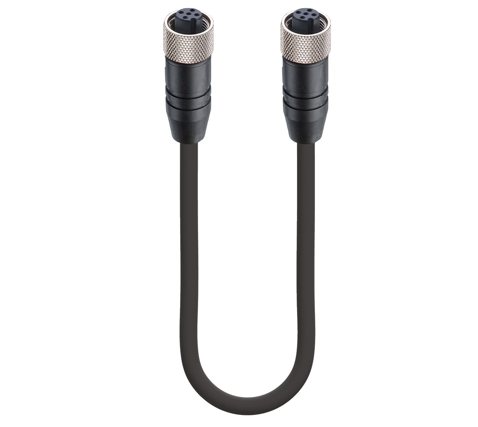 CANopen / DeviceNet Data Double-Ended Cordset: Female straight A-coded black M12 Standard to female 