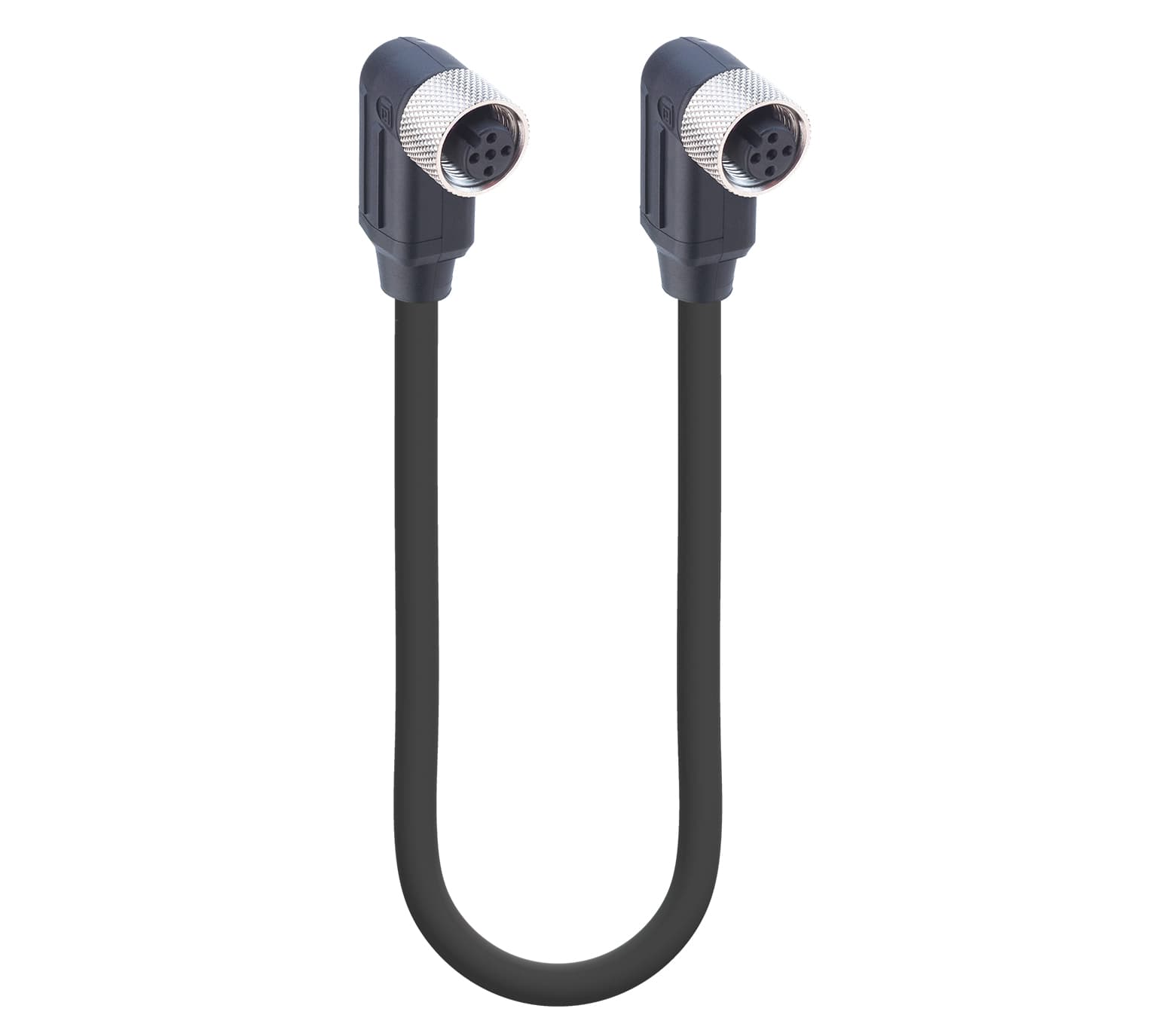 CANopen / DeviceNet Data Double-Ended Cordset: Female angled A-coded black M12 Standard to female an