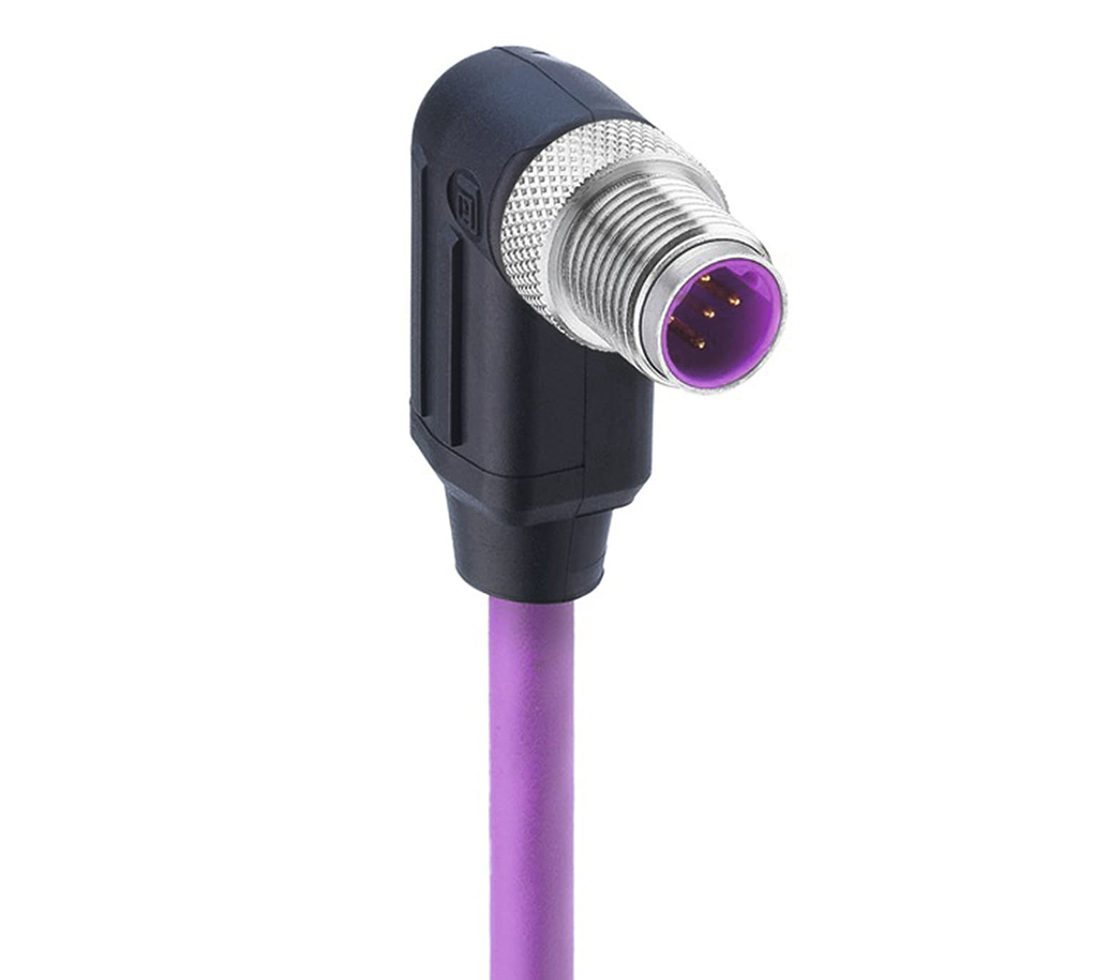PROFIBUS Data Single-Ended Cordset: M12 Standard, male, angled, 5-pin, B-coded, shielded, black body
