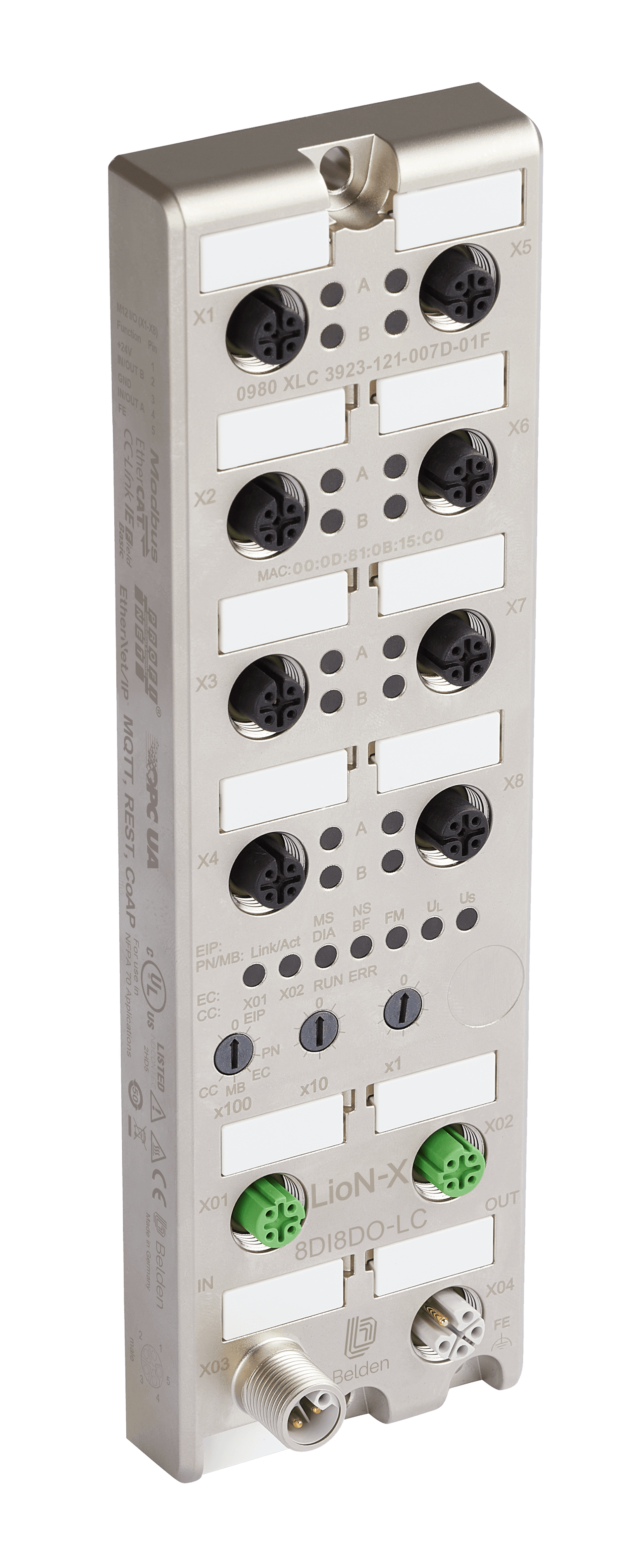 LioN-X low current 8DI/8DO Digital without galvanic isolation, Multip.