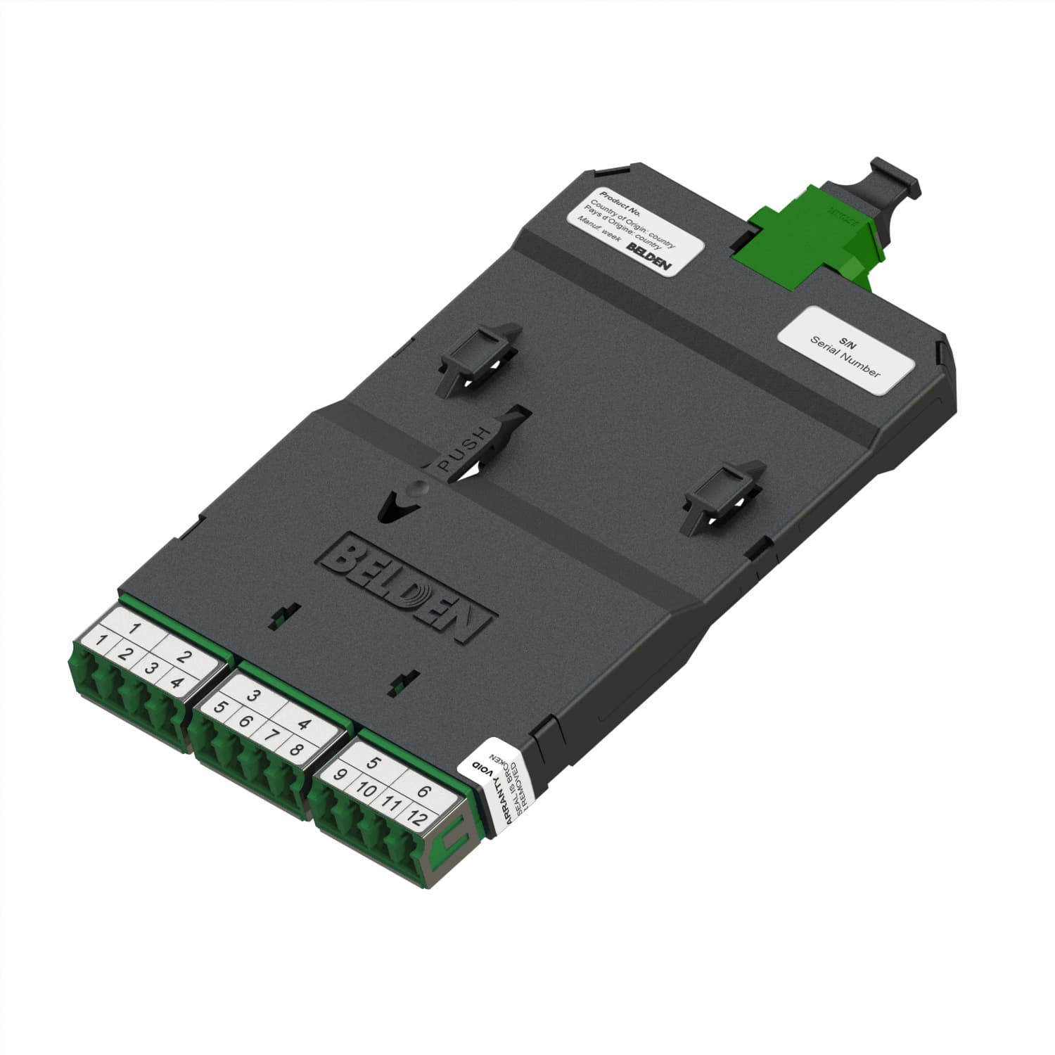 FX DCX Cassette, OS2, 06 Ports LC/APC Duplex to MPO-12 (Female)