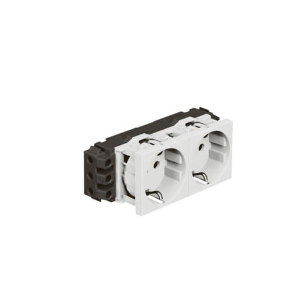 Mosaic™ - Socket - 2 x 2P+E - for installation on trunking - screw term. - standard
