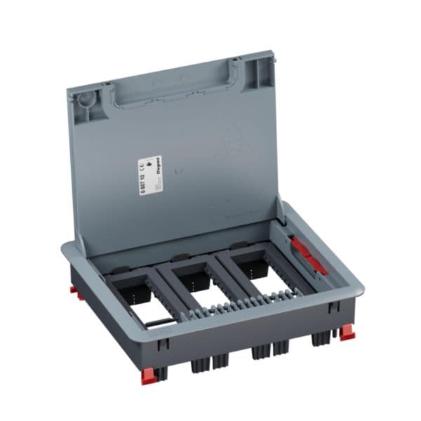 Mosaic - Floorbox frame and lid plastic concrete floor - 18 modules HZ - IP20 - 241x81.8x286mm - Dec