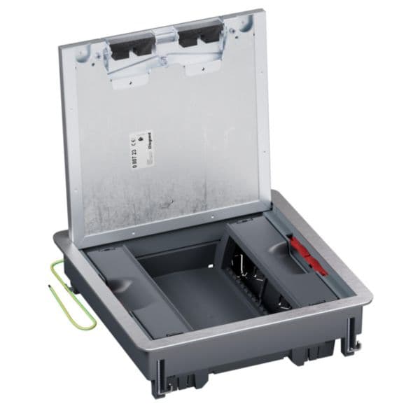 Mosaic - Floorbox frame and lid metal raised floor 16 modules vt - IP20 protection - 286x286x84.5mm 