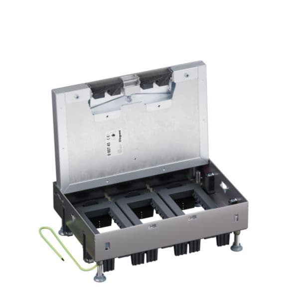 Mosaic - Floorbox flush metal concrete floor 12 modules HZ - IP20 - Steel side walls - Removable lid