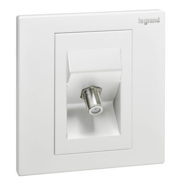 Galion - 1 gang F-type TV socket outlet - White