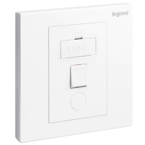 Galion - 1 gang switched fused connection unit with cord outlet - 13A - White