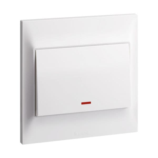 Belanko S - 1 gang double pole switch + neon + earth terminal - 20A - White