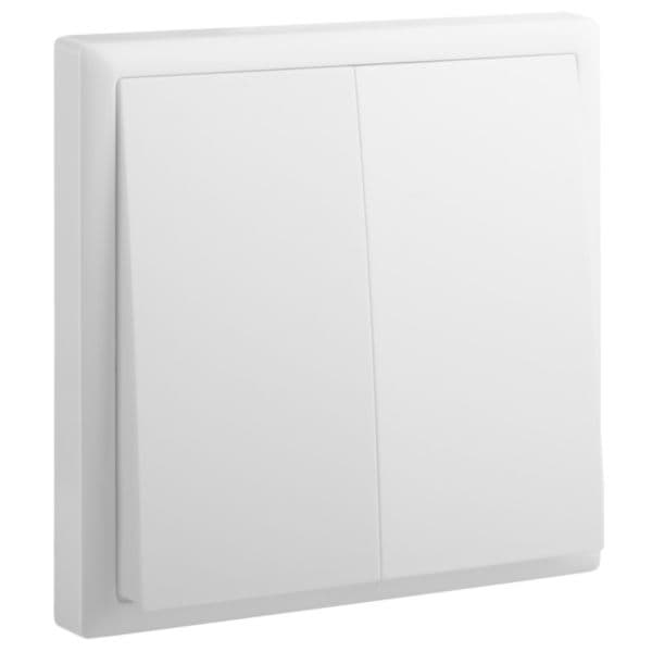 Eloe - 2 gang 1way switch - White