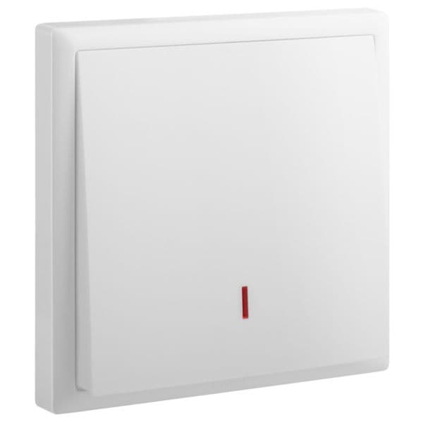 Eloe - 1 gang 20A double pole switch + neon + one earth - White