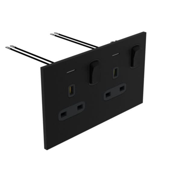 Art d'Arnould - 2 gang British Standard socket 13A-250V double pole switch with power indicator Epur
