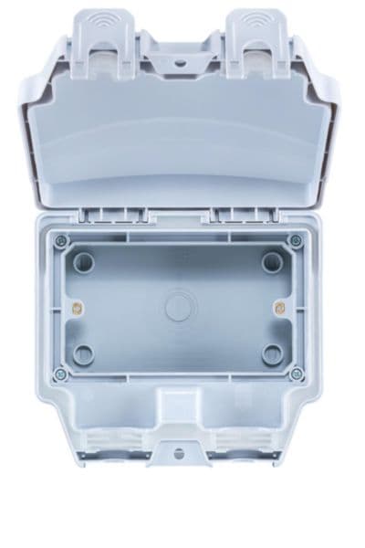 2 gang BS enclosure IP66 not equipped - Surface mounted plastic box IK07 - Grey matt finish