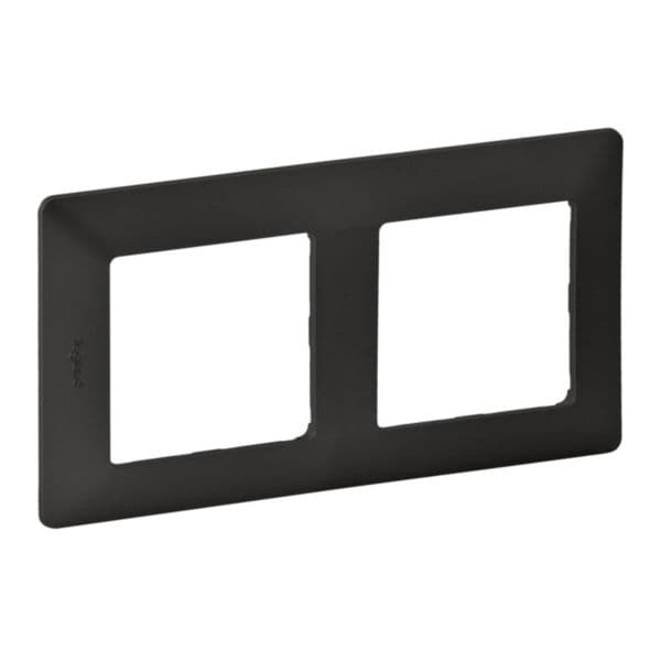 Valena Life - 2-gang plate graphite - Thermoplastic matt lacquered halogen free IP20 IK04 - Horizont