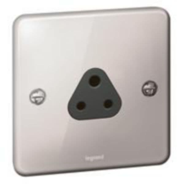 Synergy™ Authentic - 1 gang unswitched socket outlet 2A - Polished Stainless Steel