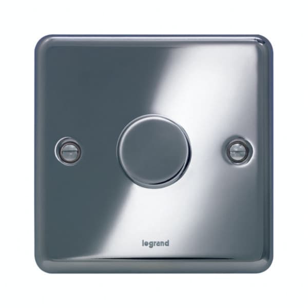 Synergy™ Authentic - Universal rotary dimmer (LED & Halogen) - 300W - Polished Stainless Steel