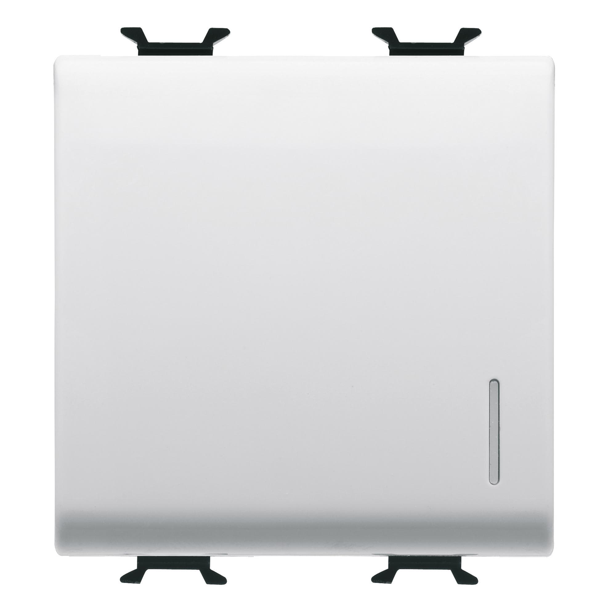 ONE-WAY SWITCH 1P 250V ac - QUICK WIRING TERMINALS - 16AX ILLUMINABLE - WITH DIFFUSER - 2 MODULES - 