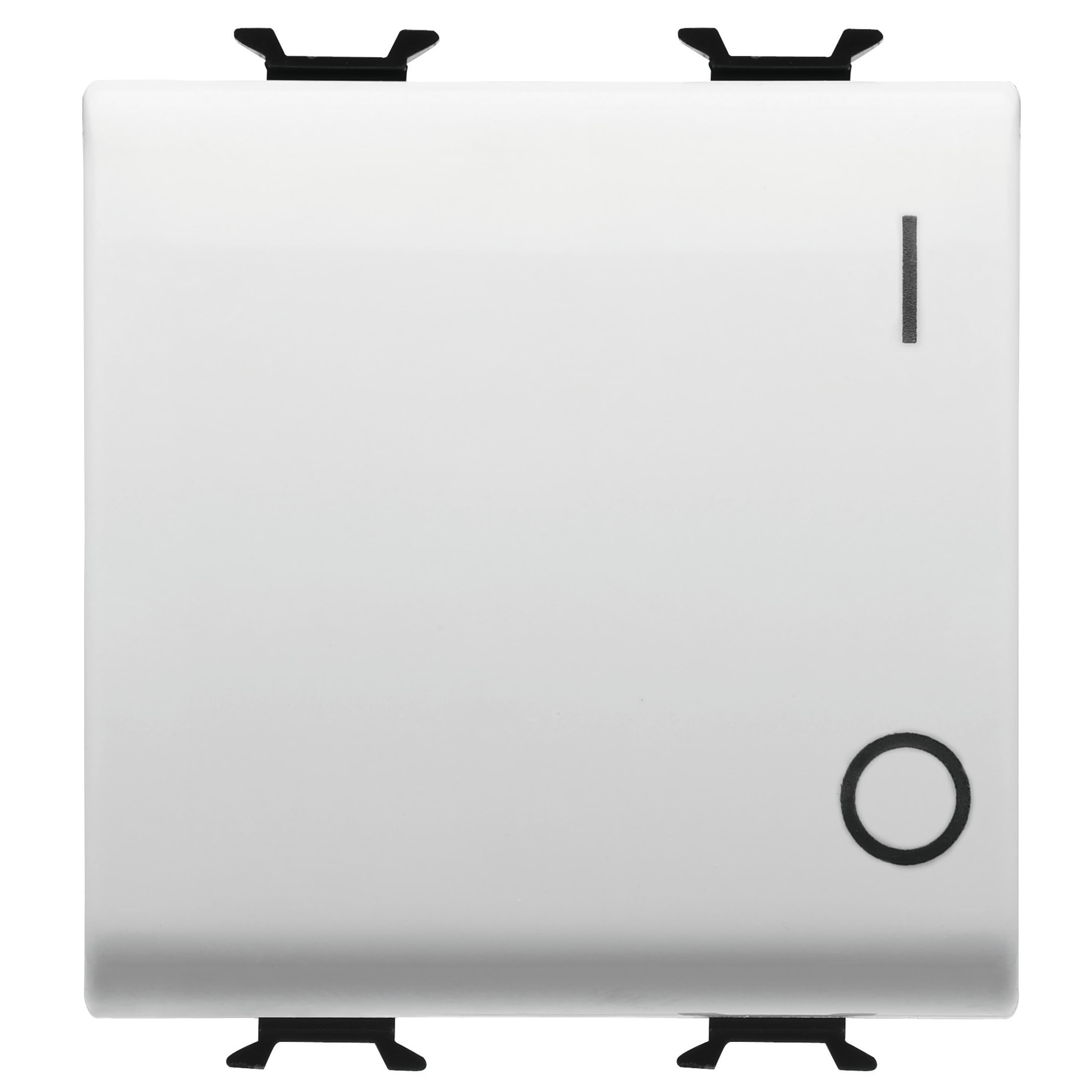 ONE-WAY SWITCH 2P 250V ac - QUICK WIRING TERMINALS - 16AX - NEUTRAL BUTTON - SYMBOL 0/1 - 2 MODULES 