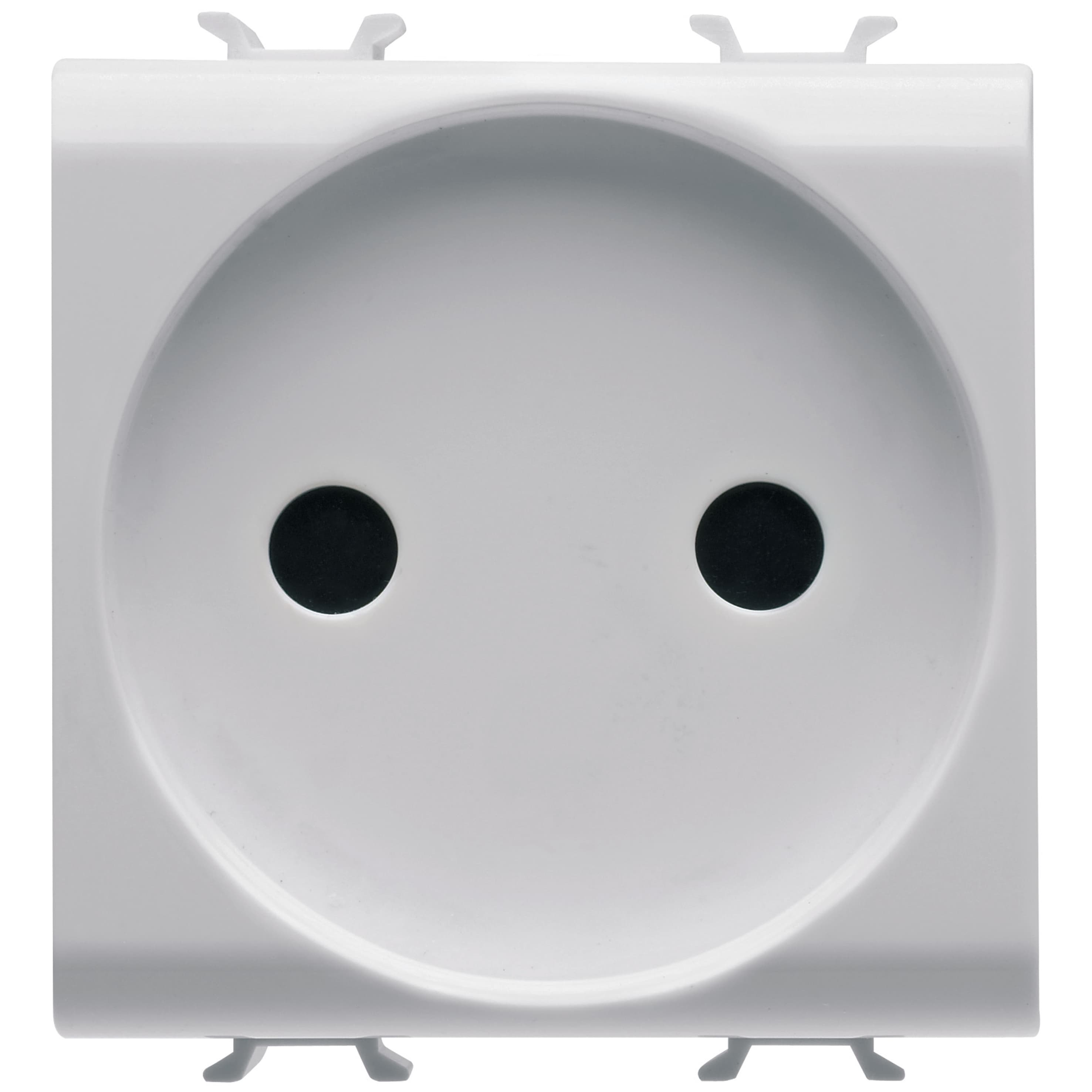 FRENCH STANDARD SOCKET-OUTLET 250V ac - 2P 16A - 2 MODULES - SATIN WHITE - CHORUSMART
