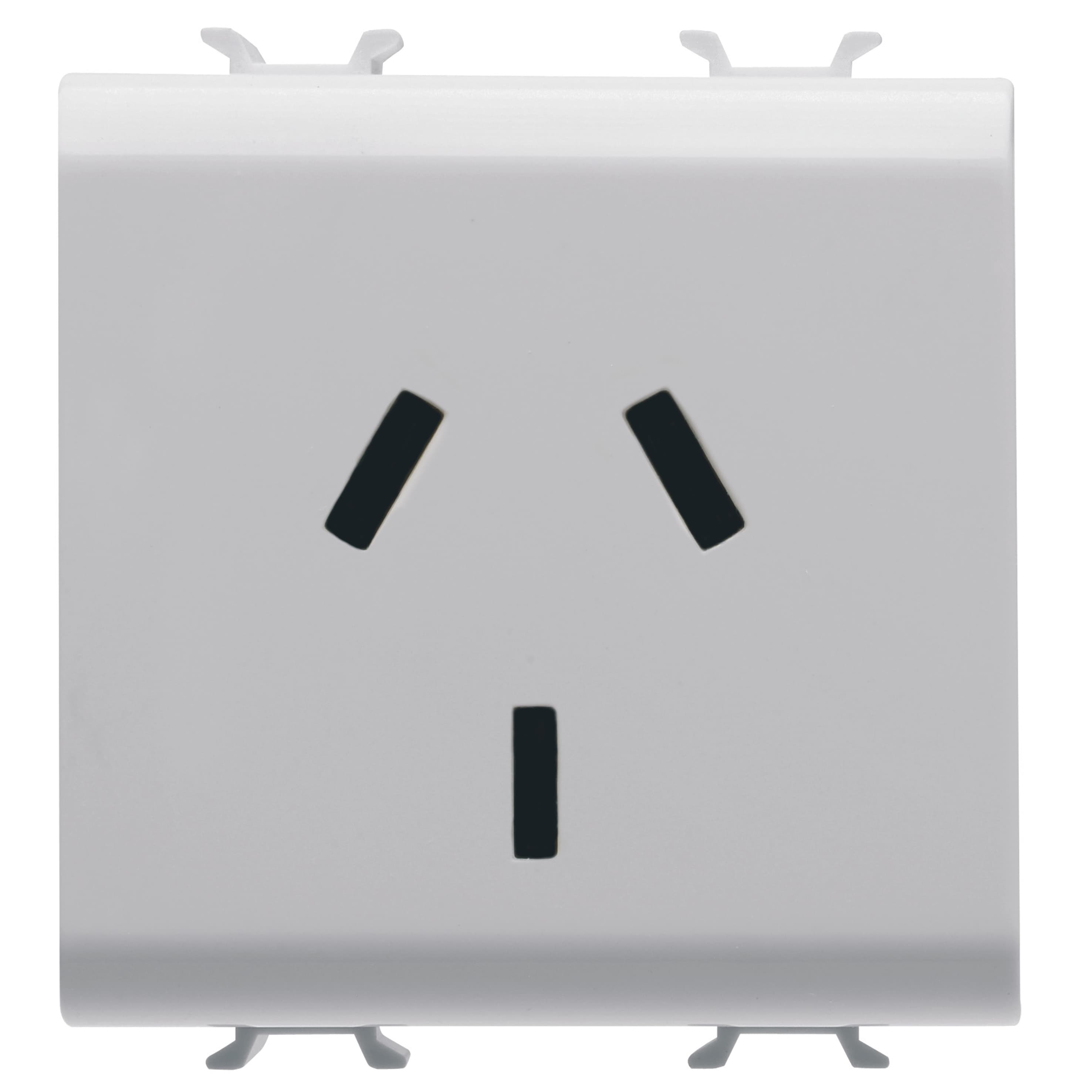 AUSTRALIAN STANDARD SOCKET-OUTLET 250V ac - 2P+E 10A - 2 MODULES - GLOSSY WHITE - CHORUSMART