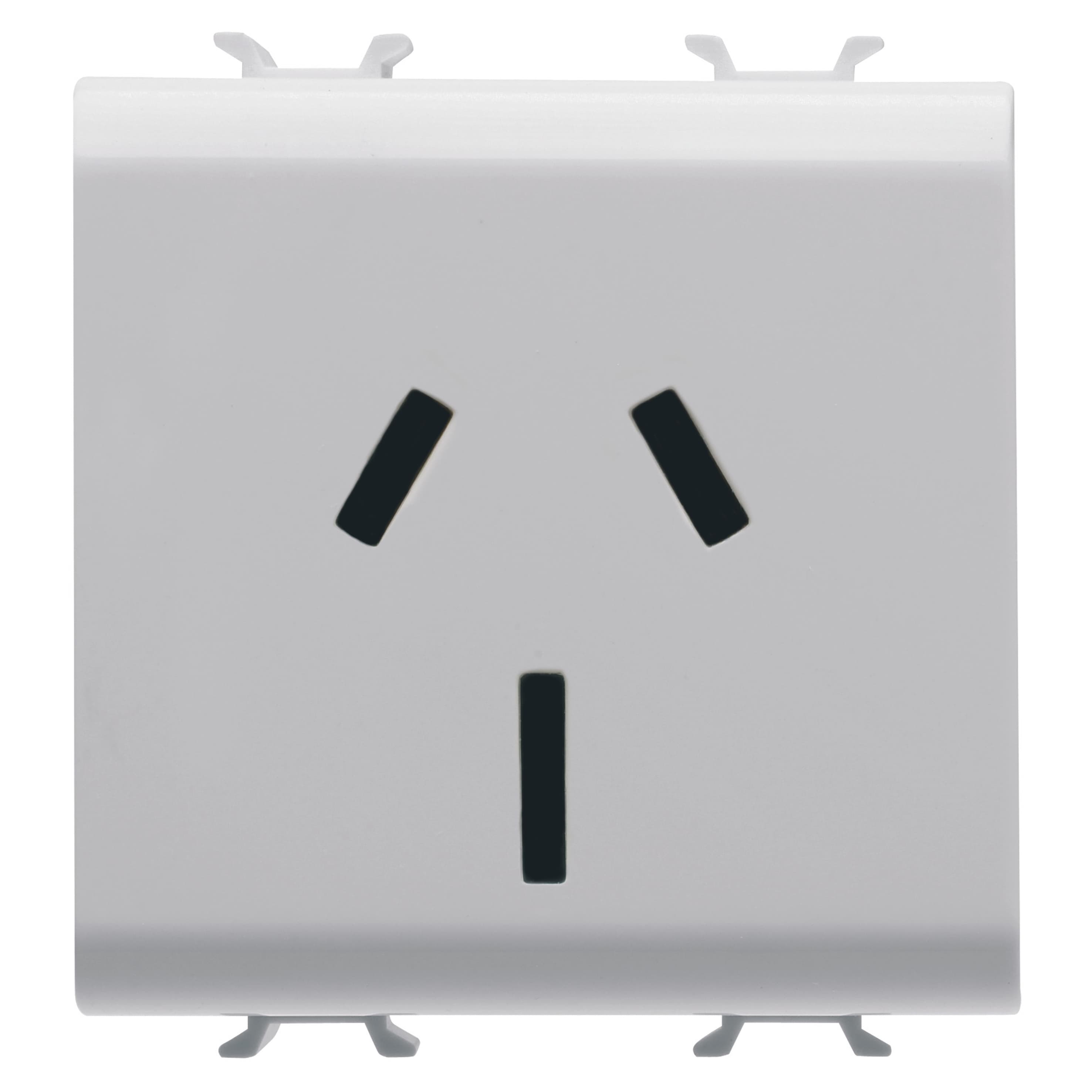 AUSTRALIAN STANDARD SOCKET-OUTLET 250V ac - 2P+E 15A - 2 MODULES - GLOSSY WHITE - CHORUSMART