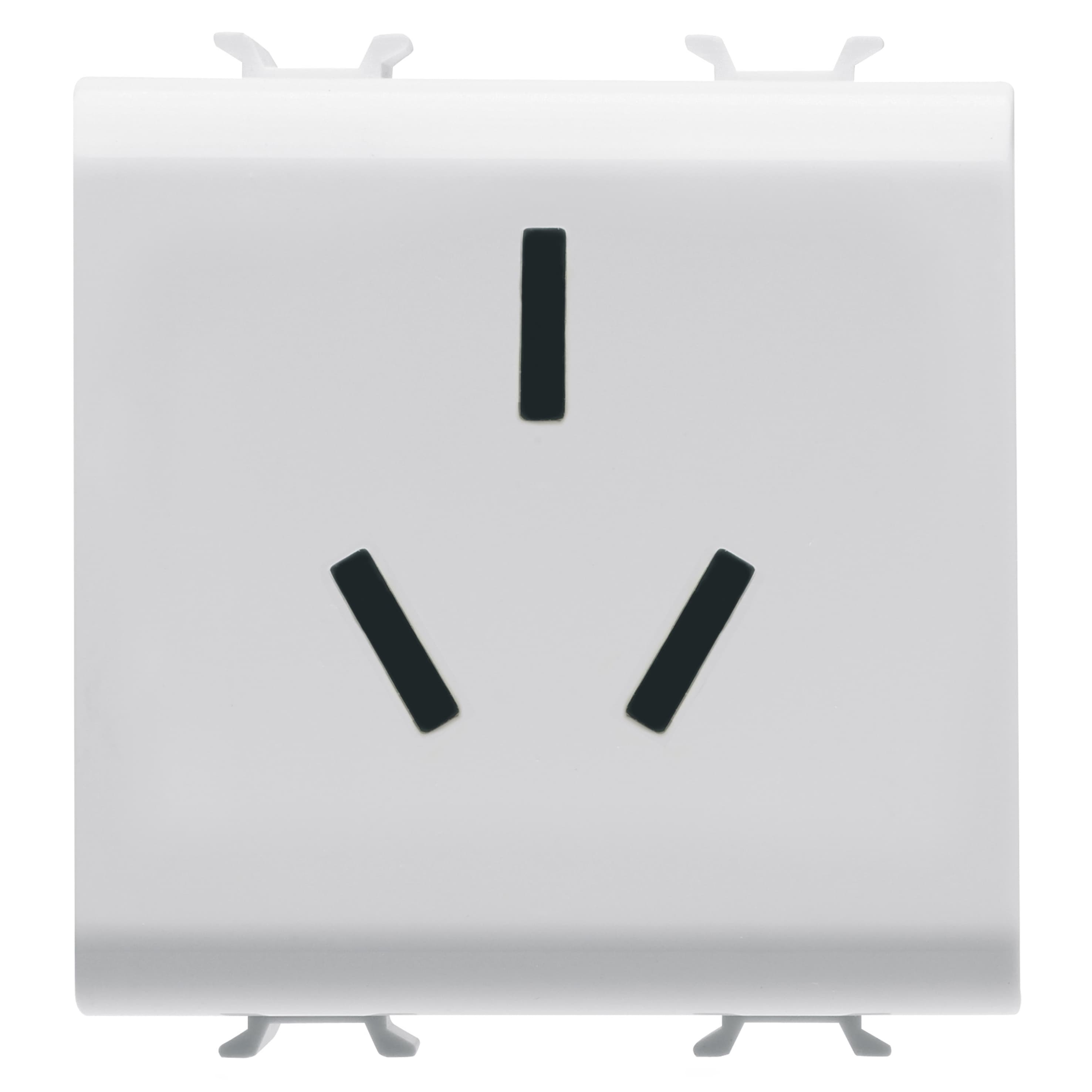 CHINESE STANDARD SOCKET-OUTLET 250V ac - 2P+E 16A - 2 MODULE - GLOSSY WHITE - CHORUSMART