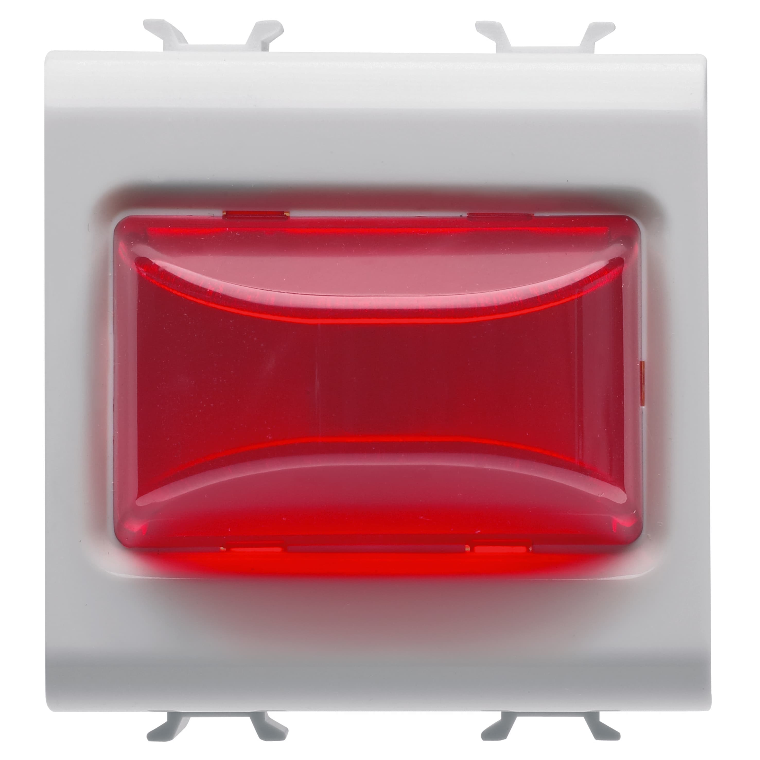 PROTRUDING INDICATOR LAMP - 12V ac/dc / 230V ac 50/60 Hz - RED - 2 MODULES - WHITE - ANTIBACTERIAL -