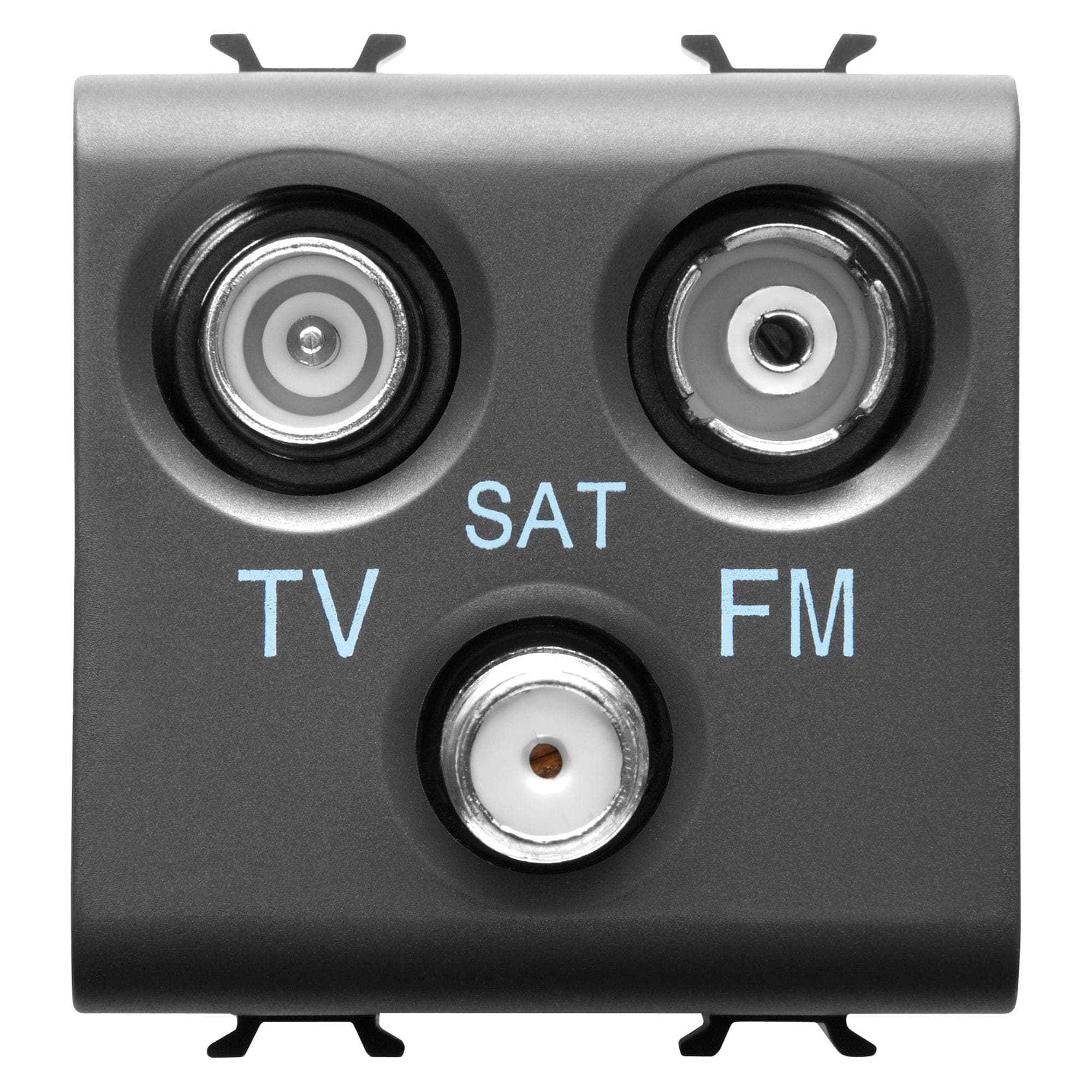 SOCKET-OUTLET TV-FM-SAT - DIRECT - 2 MODULES - SATIN BLACK - CHORUSMART