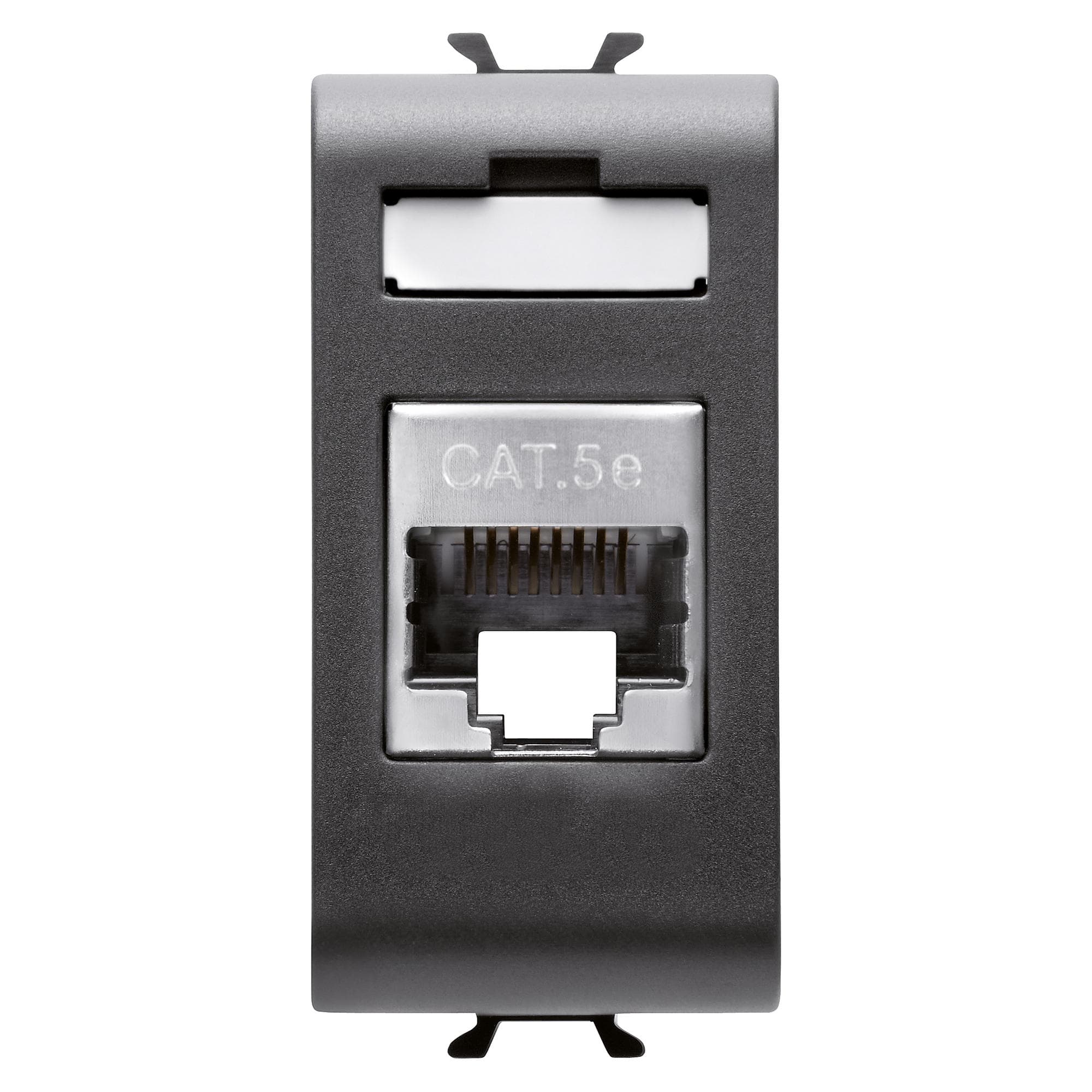 RJ45 SOCKET - CATEGORY 5e - FTP - 1 MODULE - SATIN BLACK - CHORUSMART