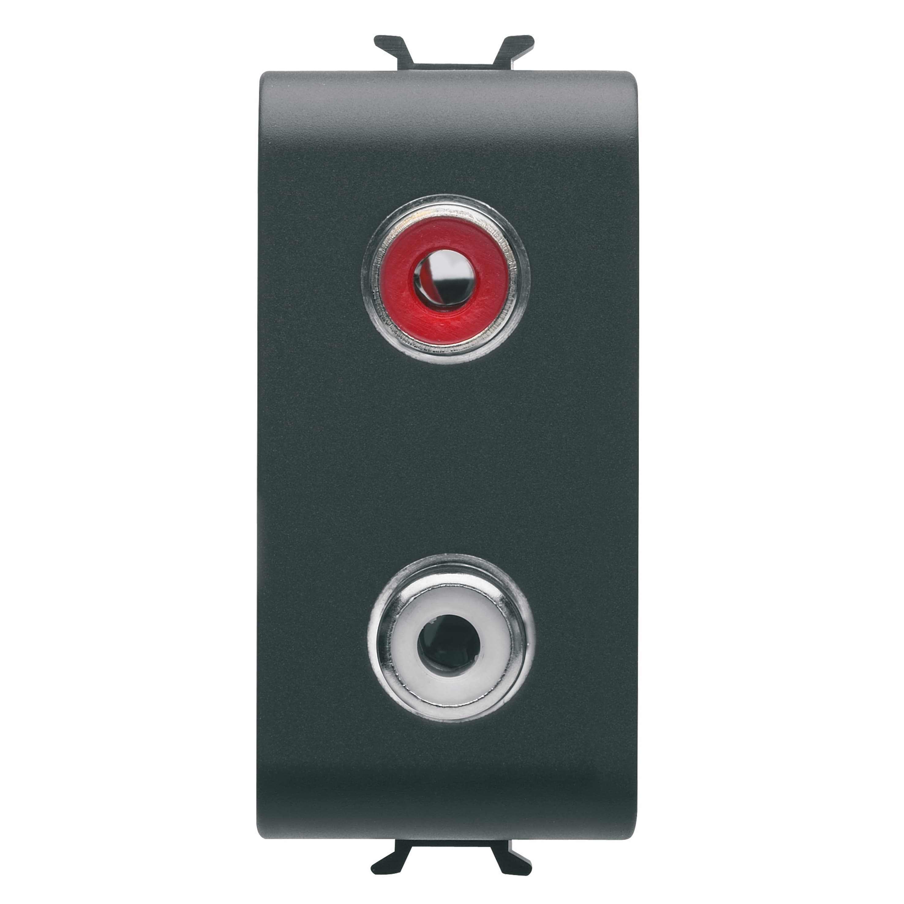 AUDIO AND VIDEO SOCKET - DOUBLE RCA - 1 MODULE - SATIN BLACK - CHORUSMART