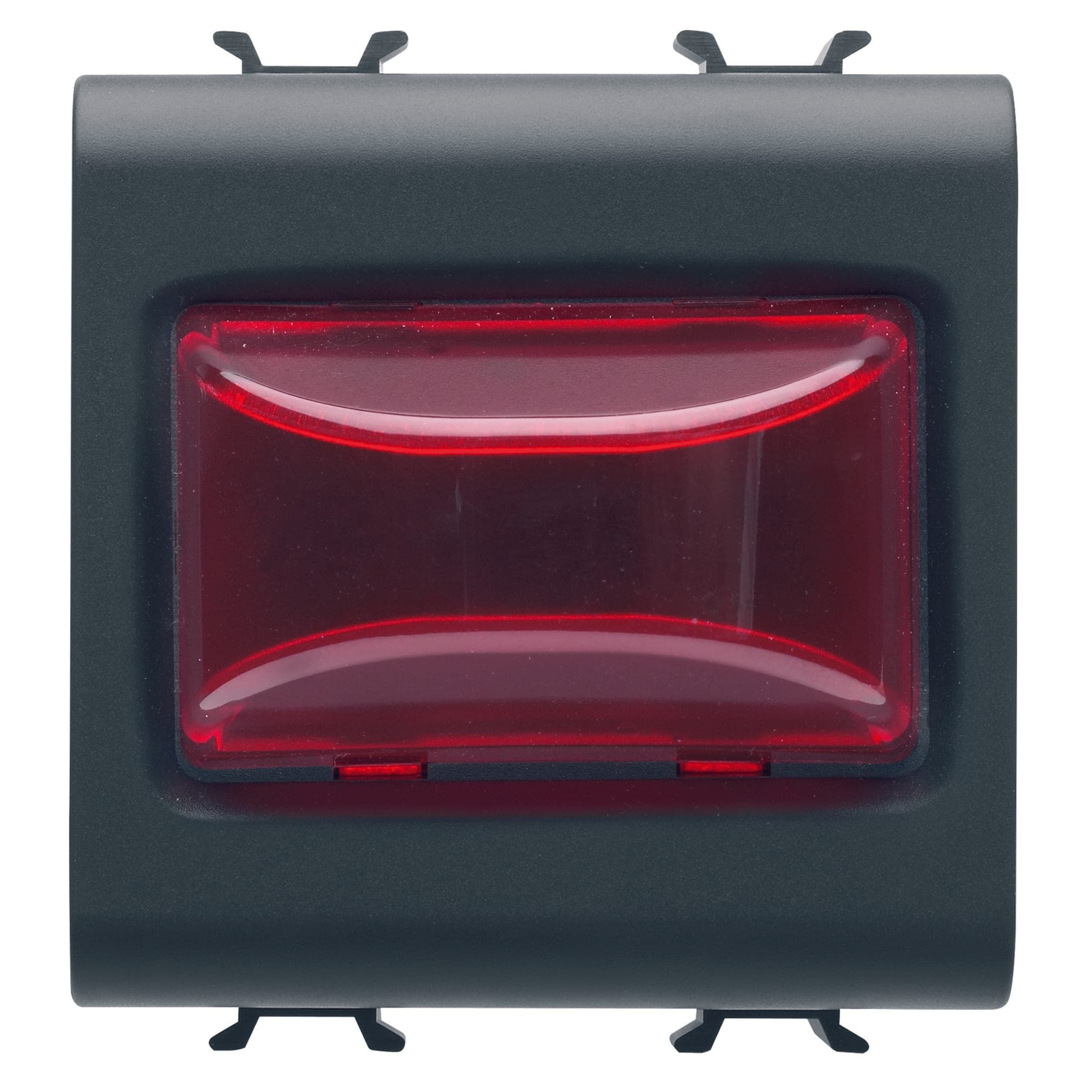 PROTRUDING INDICATOR LAMP - 12V ac/dc / 230V ac 50/60 Hz - RED - 2 MODULES - SATIN BLACK - CHORUSMAR