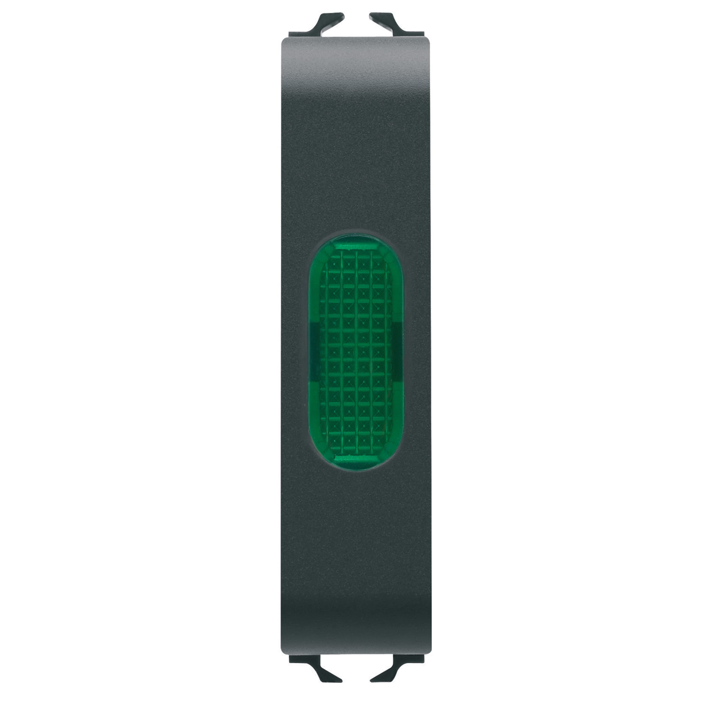 SINGLE INDICATOR LAMP - GREEN - 1/2 MODULE - SATIN BLACK - CHORUSMART