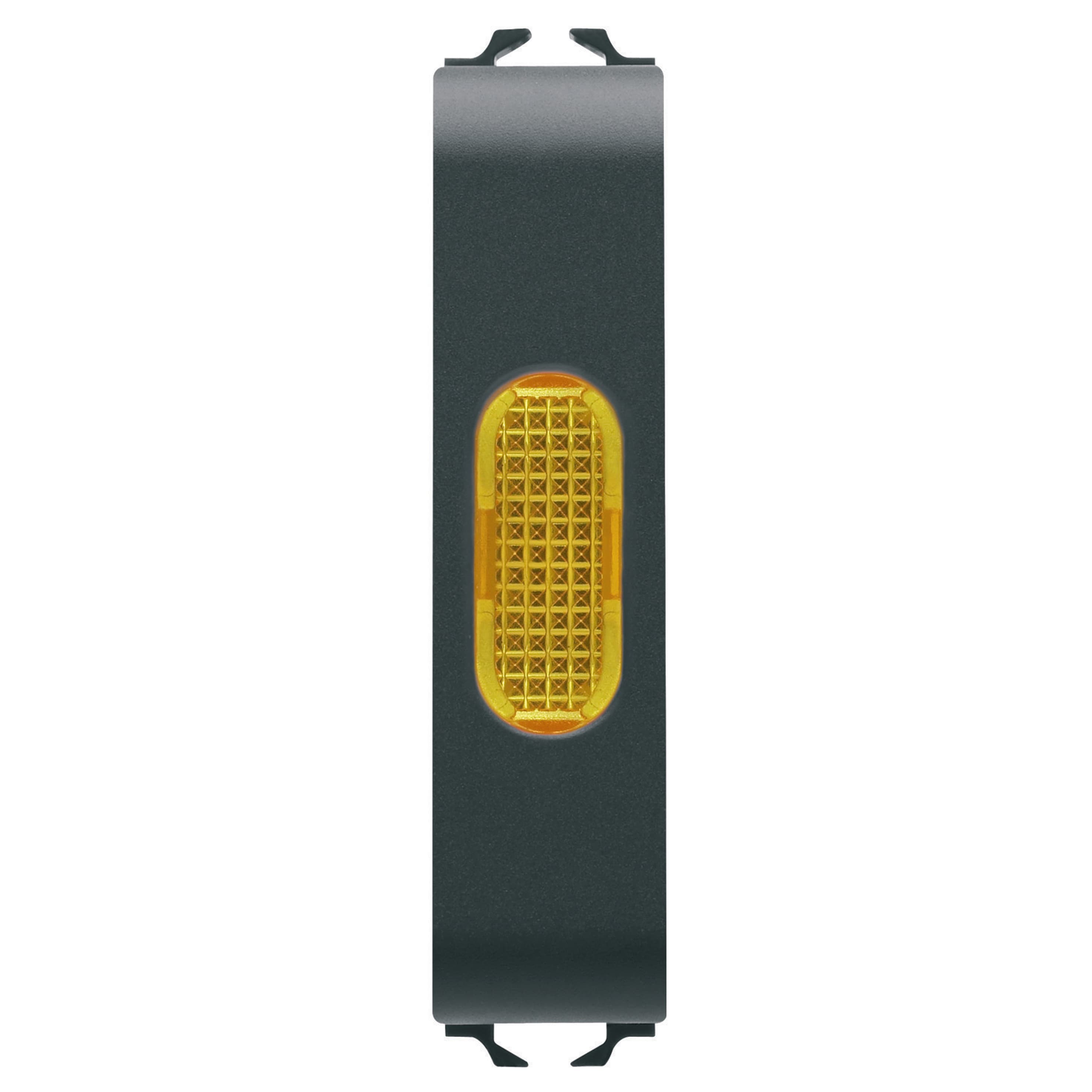 SINGLE INDICATOR LAMP - AMBER - 1/2 MODULE - SATIN BLACK - CHORUSMART