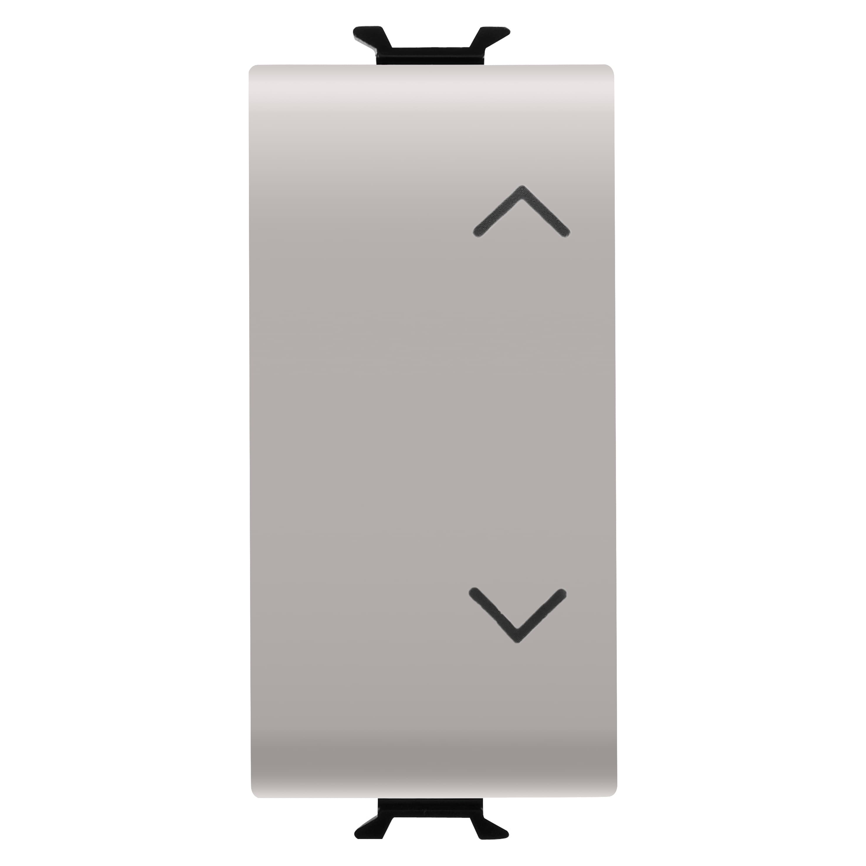 THREE-WAY SWITCH 1P 250V ac - 10AX - NEUTRAL BUTTON - SYMBOL UP-DOWN - 1 MODULE - NATURAL SATIN BEIG