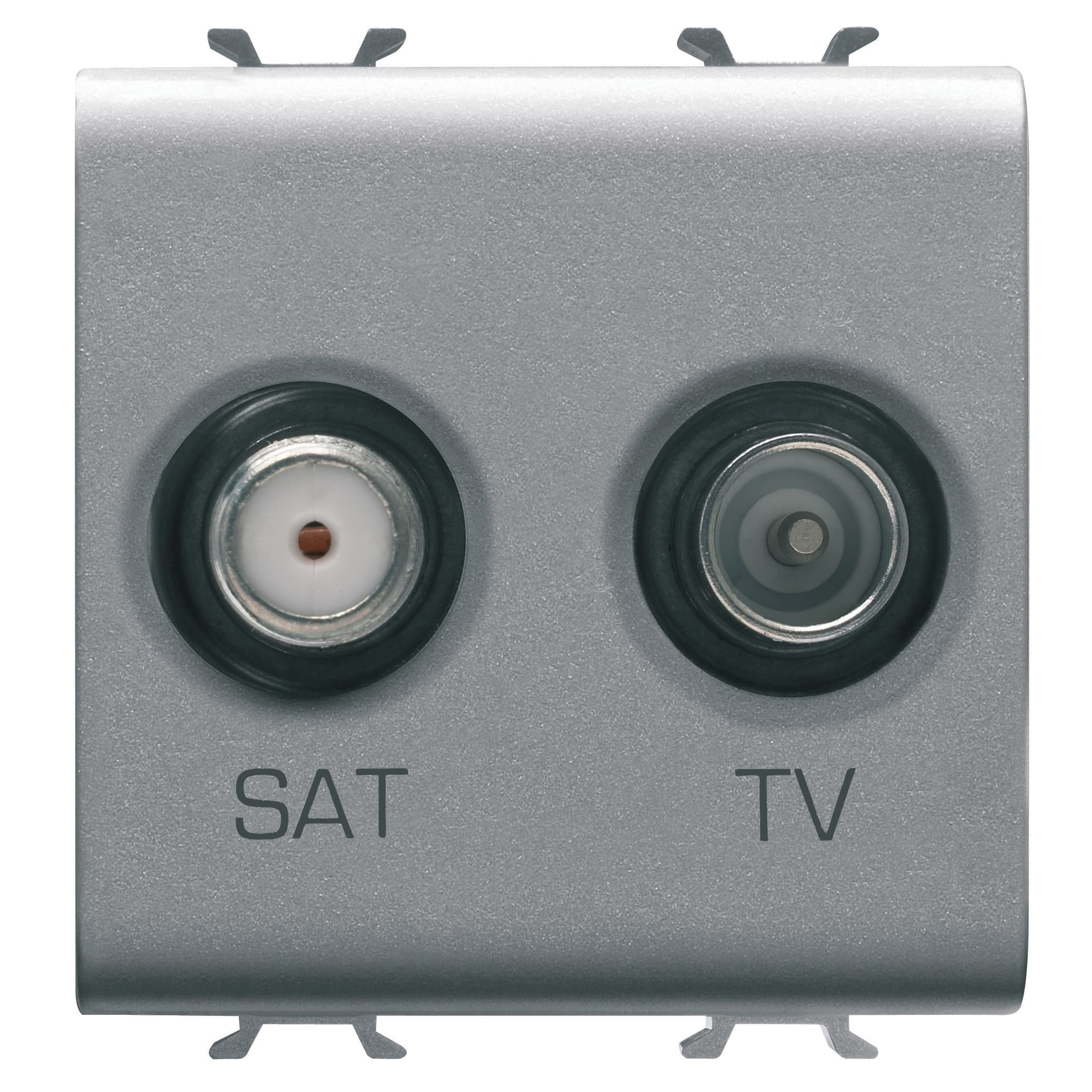 SOCKET-OUTLET TV-SAT - DIRECT - 2 MODULES - TITANIUM - CHORUSMART