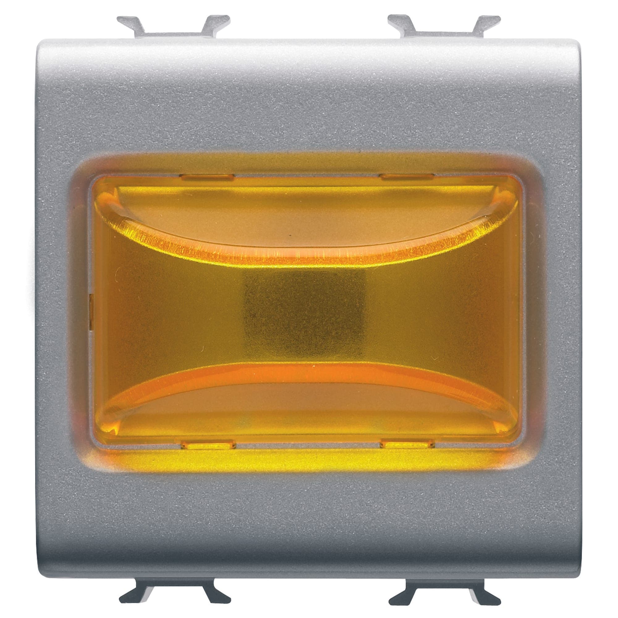 PROTRUDING INDICATOR LAMP - 12V ac/dc / 230V ac 50/60 Hz - AMBER - 2 MODULES - TITANIUM - CHORUSMART