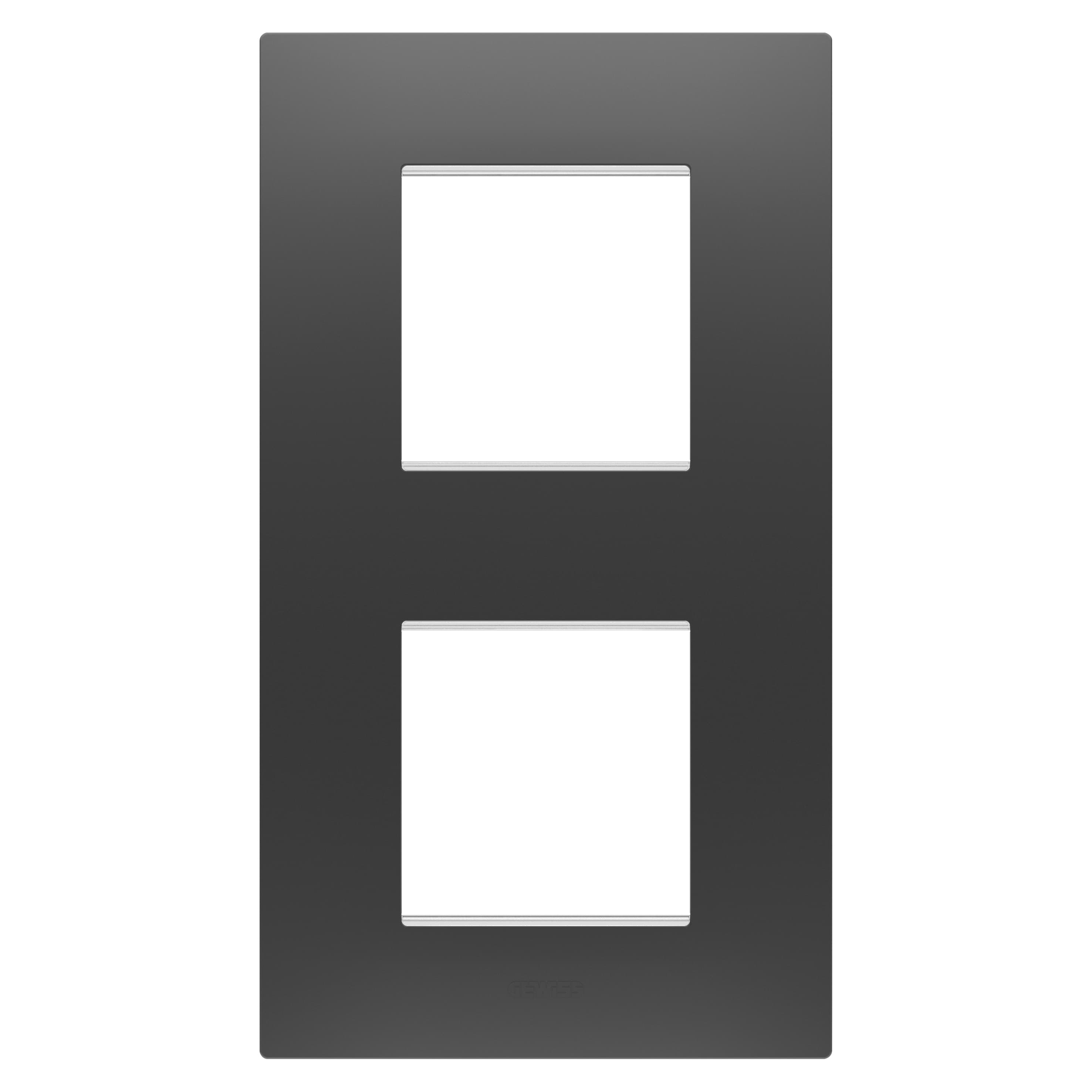 EGO INTERNATIONAL PLATE - IN TECHNOPOLYMER - 2+2 MODULES VERTICAL - SATIN BLACK - CHORUSMART