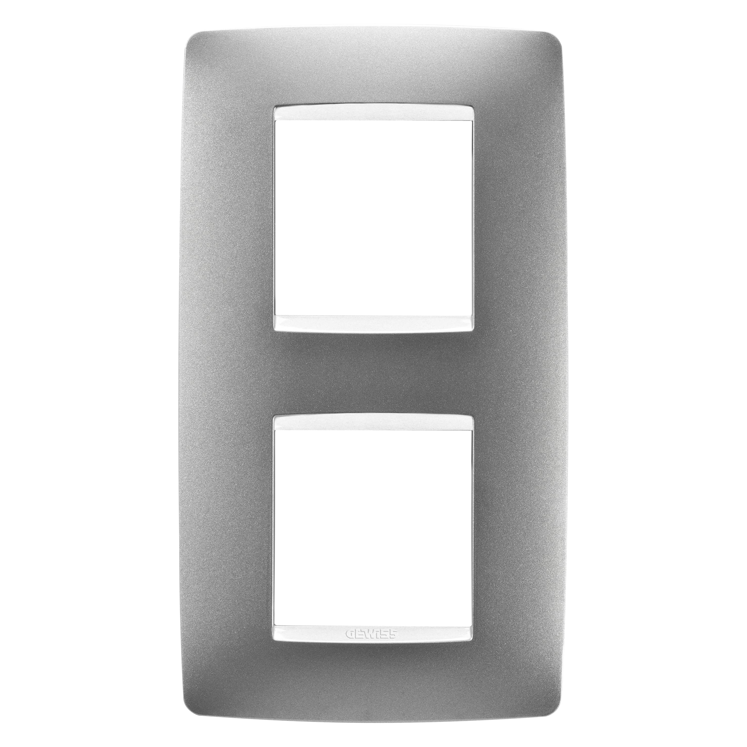 ONE INTERNATIONAL PLATE - IN PAINTED TECHNOPOLYMER - 2+2 MODULES VERTICAL - TITANIUM - CHORUSMART