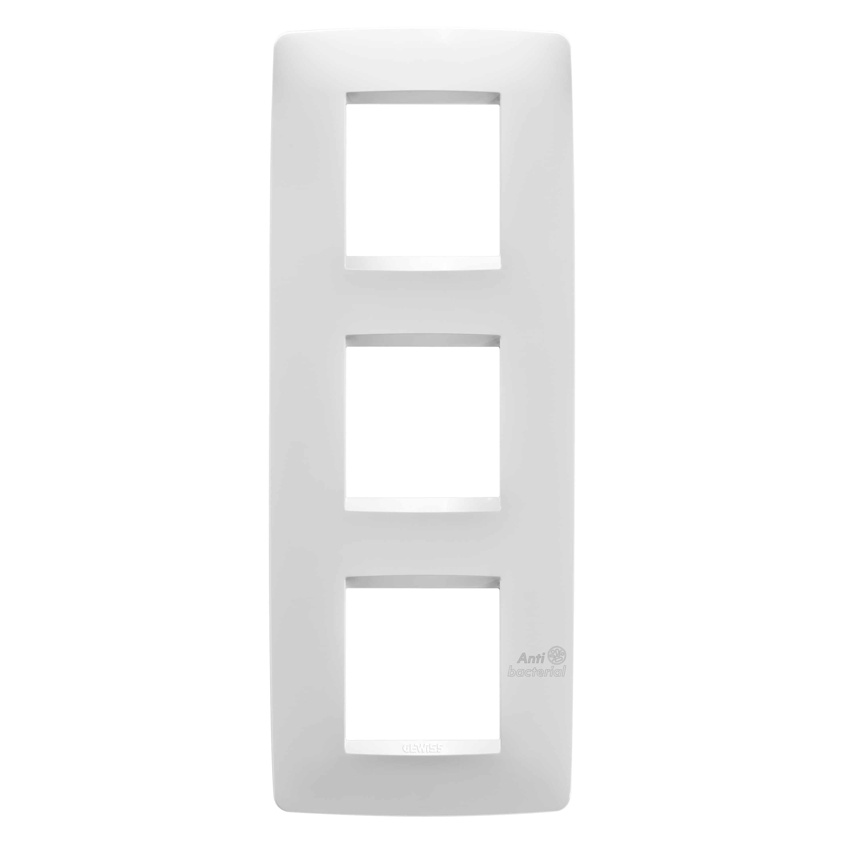 ONE INTERNATIONAL PLATE - TECHNOPOLYMER - 2+2+2 MODULES VERTICAL - WHITE - ANTIBACTERIAL - CHORUSMAR