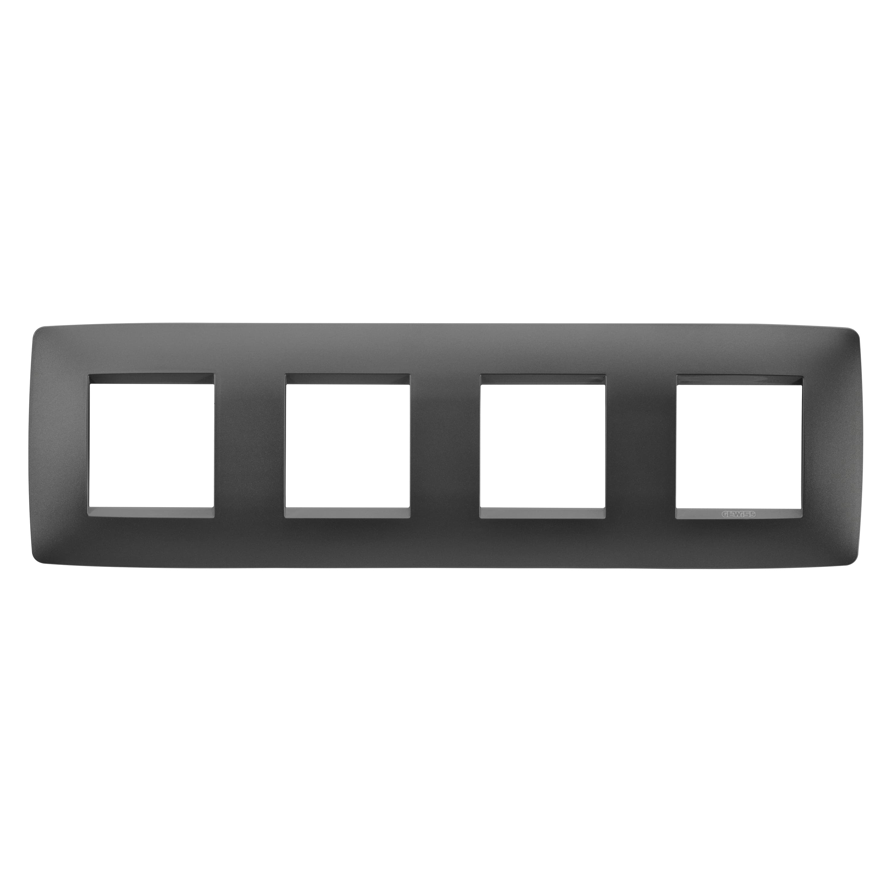 ONE INTERNATIONAL PLATE - PAINTED TECHNOPOLYMER - 2+2+2+2 MODULES HORIZONTAL - SATIN BLACK - CHORUSM