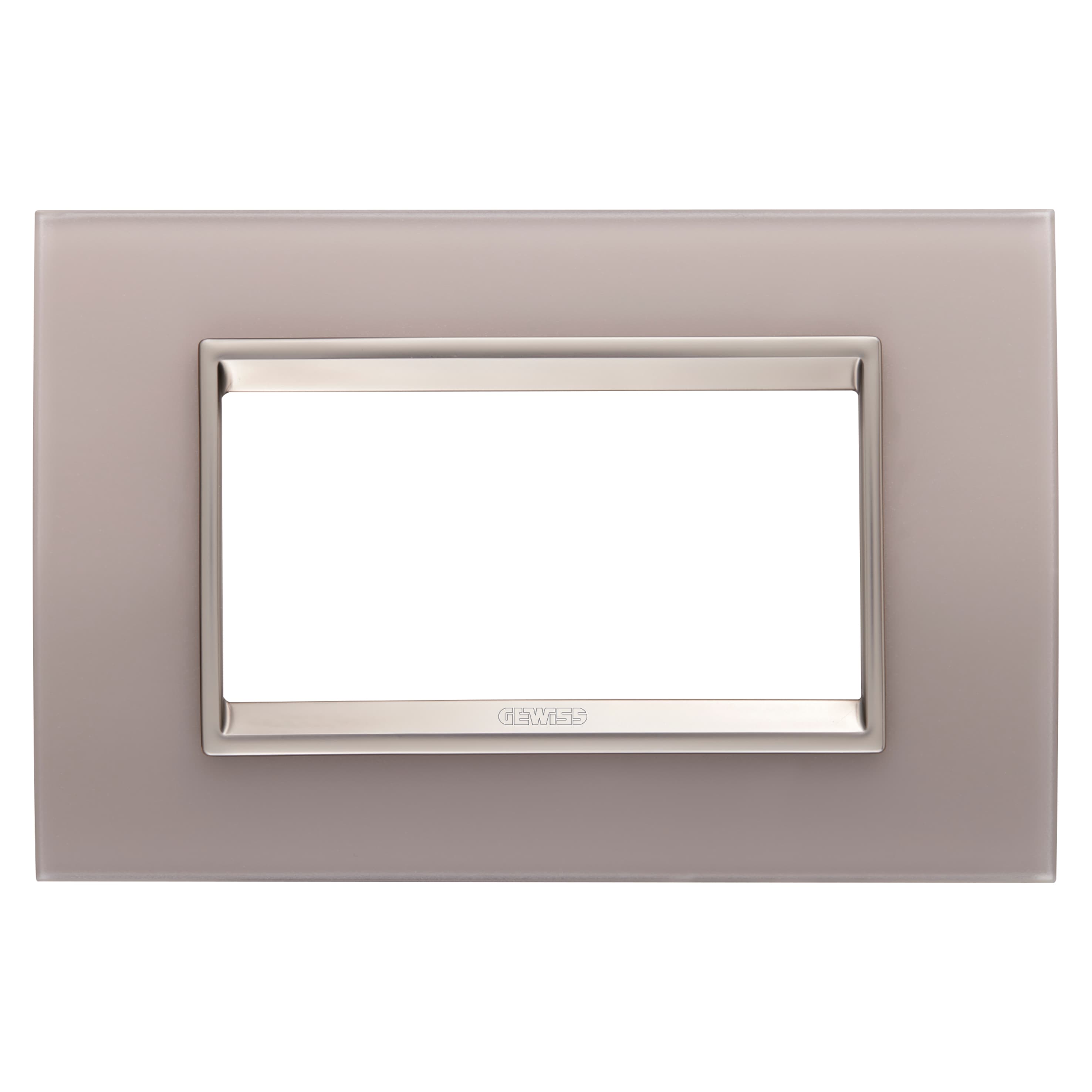 LUX PLATE - IN GLASS - 4 MODULES - PEARLY GRAY - INNER FRAME MATT LIGHT BRONZE - CHORUSMART