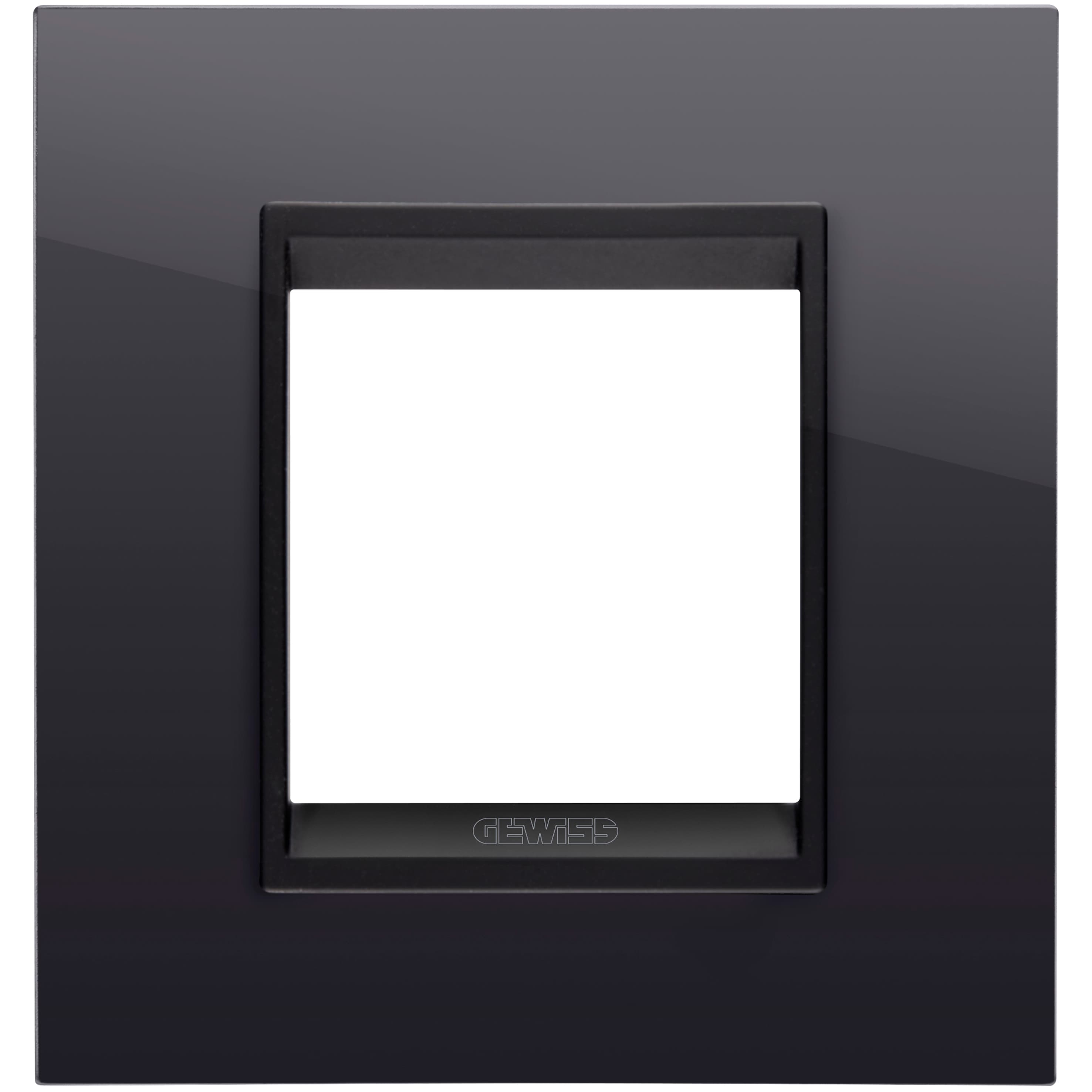 LUX INTERNATIONAL PLATE - IN TECHNOPOLYMER - 2 MODULES - TONER BLACK LAVY - INNER FRAME MATT BLACK -