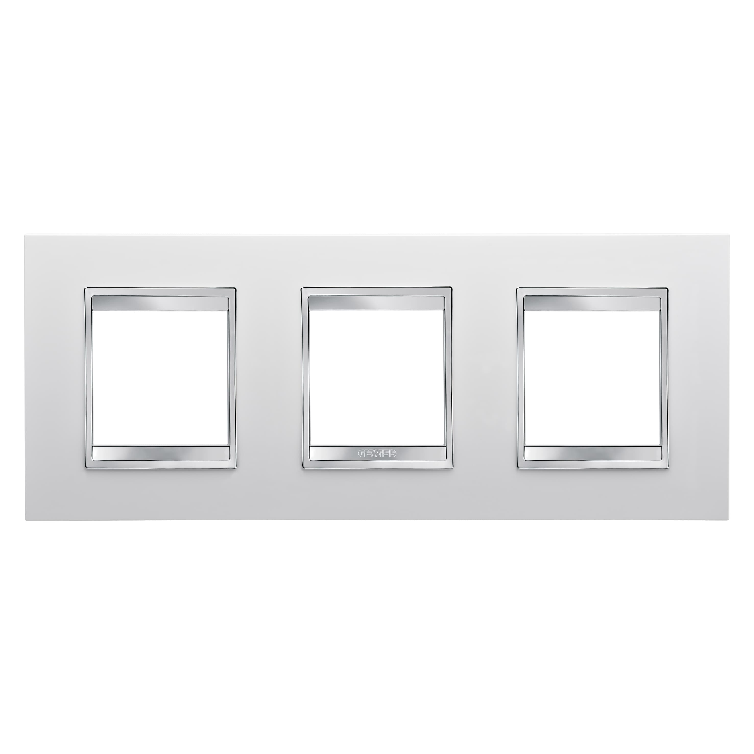 LUX INTERNATIONAL PLATE - IN TECHNOPOLYMER - 2+2+2 MODULES HORIZONTAL - WHITE - CHORUSMART