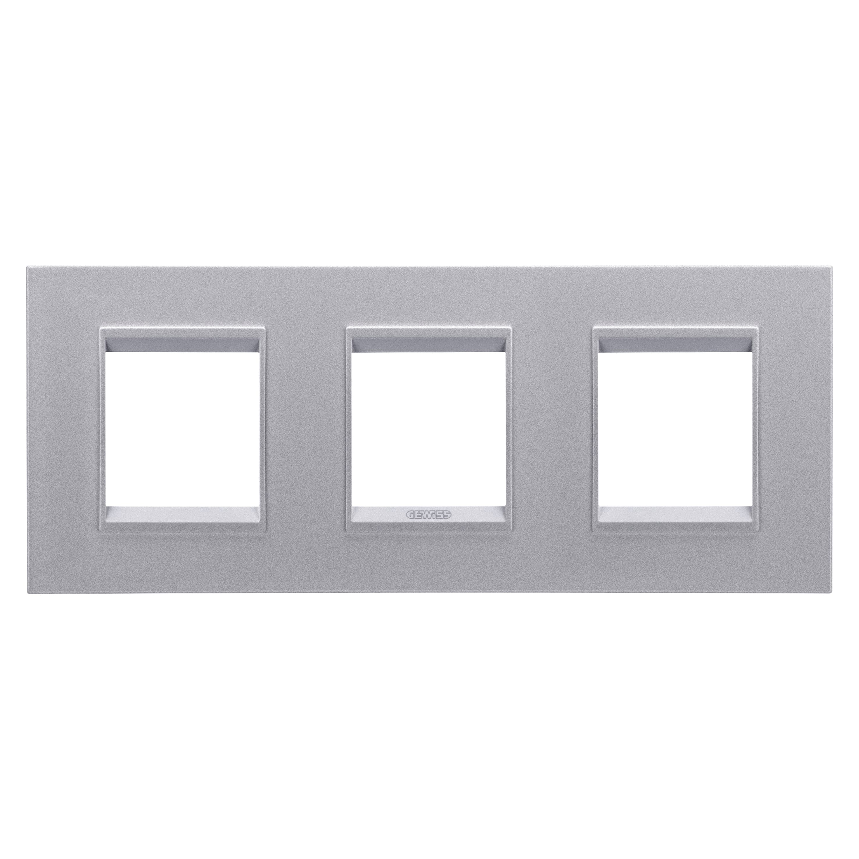LUX INTERNATIONAL PLATE - IN PAINTED TECHNOPOLYMER - 2+2+2 MODULES HORIZONTAL - MONOCHROME TITANIUM 